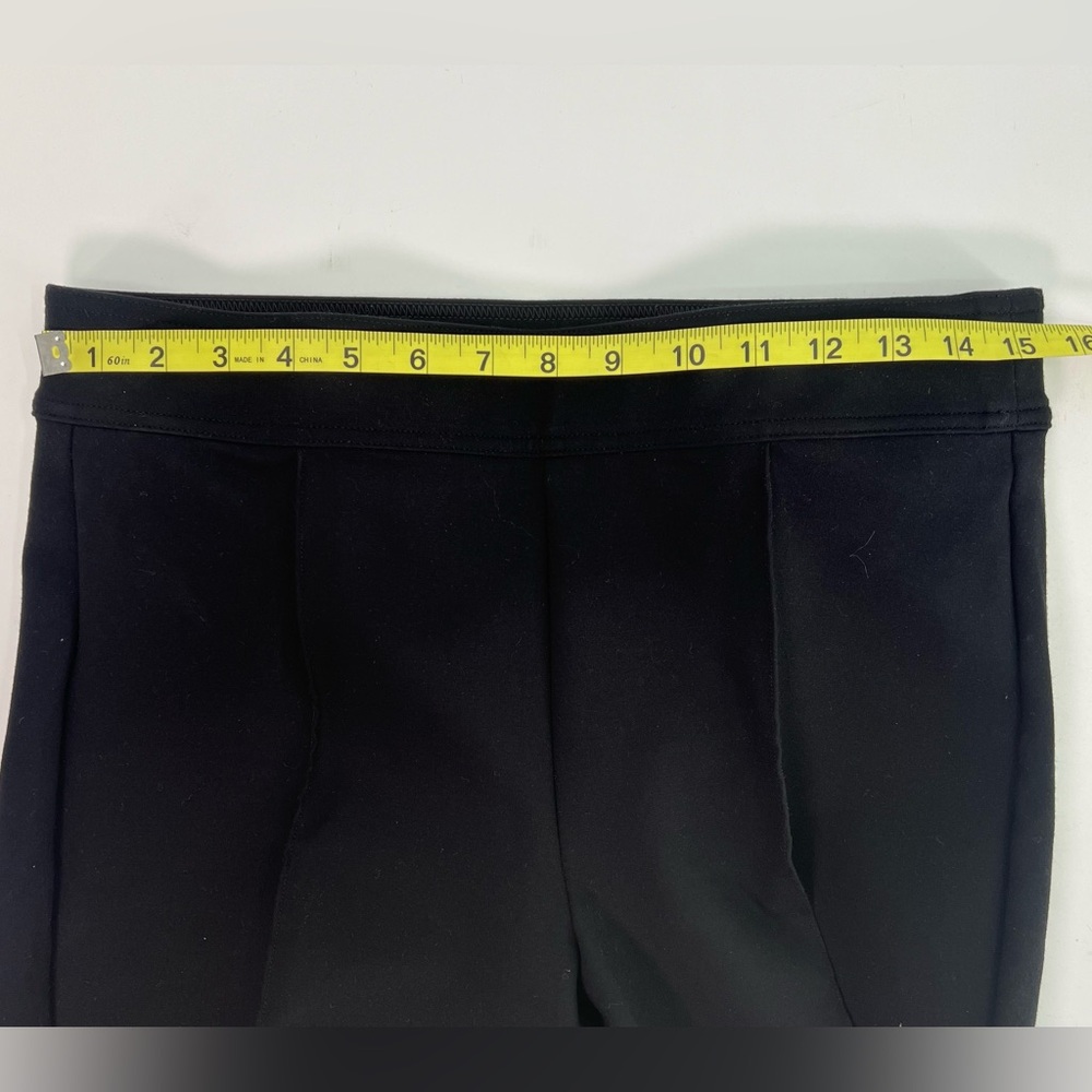 LOFT Black Stretchy Pull On Straight Leg Trousers Front Seam M Medium - Picture 7 of 9